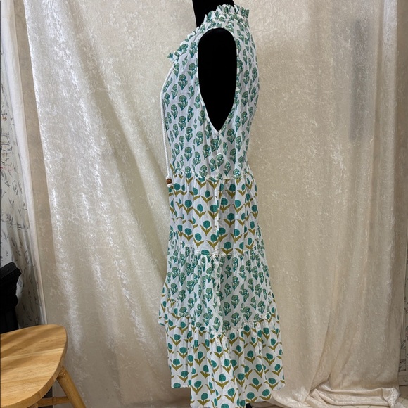 Chelsea & Theodore Split-Neck Tiered Midi Dress sz2X - Picture 8 of 14